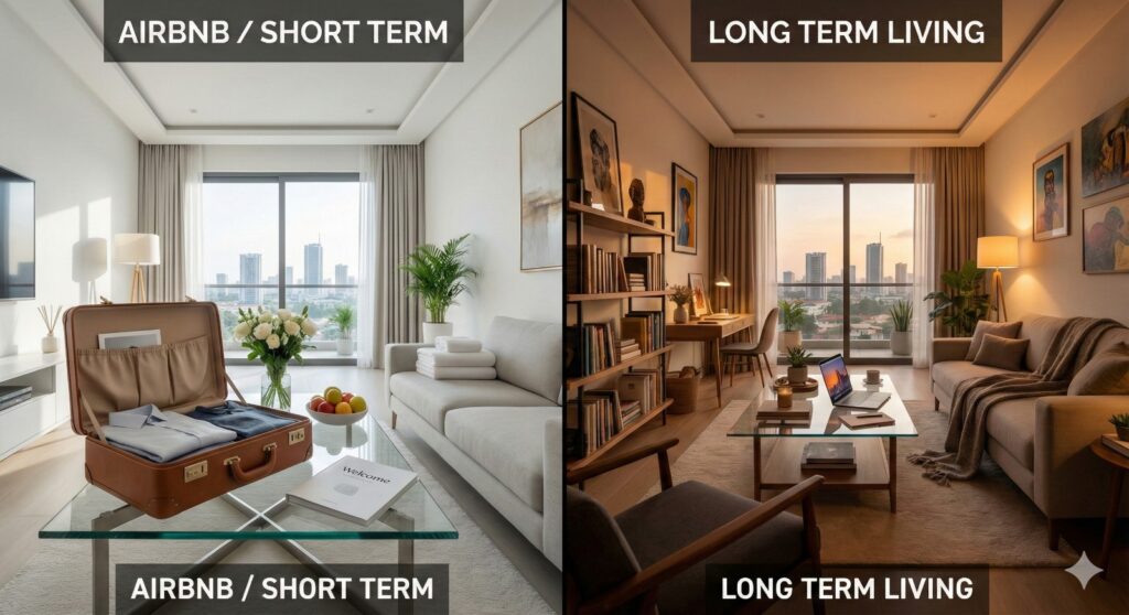 Saisonnier (Airbnb) ou Longue Durée : quelle stratégie rapporte le plus à Cocody et Zone 4 ? Analyse des revenus, de la gestion et de l'impact du design sur votre loyer.